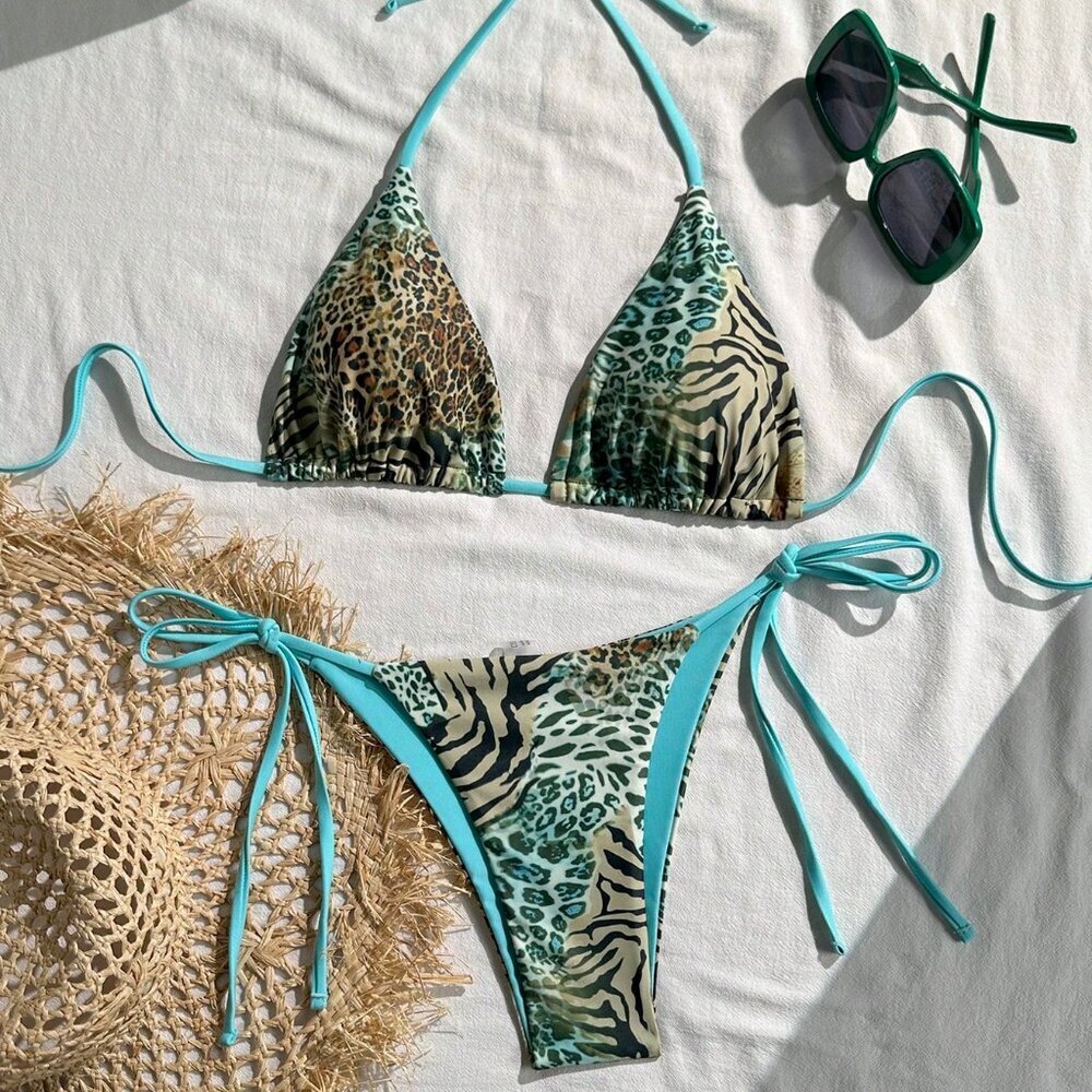 Sexy Women's Leopard Zebra Print Pattern Bikini Set